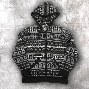 Supreme x The North Face Wool Fair Isle Full Zip Up Hooded Sweater FW22 Medium